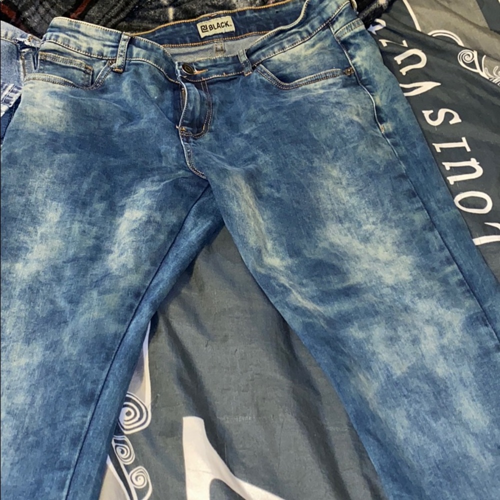 Men’s Skinny Flex faded denim Zipper Jeans